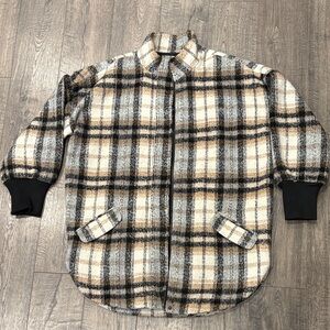 BB Dakota by Steve Madden Plaid Jacket - Black, Cream, Tan